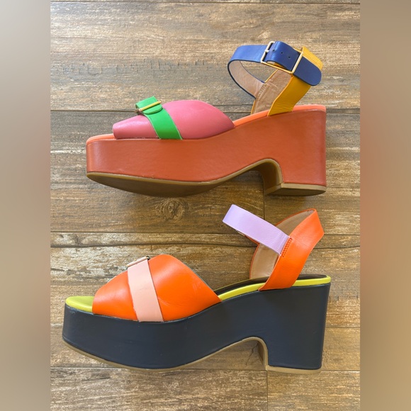 Charlotte Stone RAF Platform Sandals in Solimar US 10 Multi-Colored Leather - Picture 3 of 14